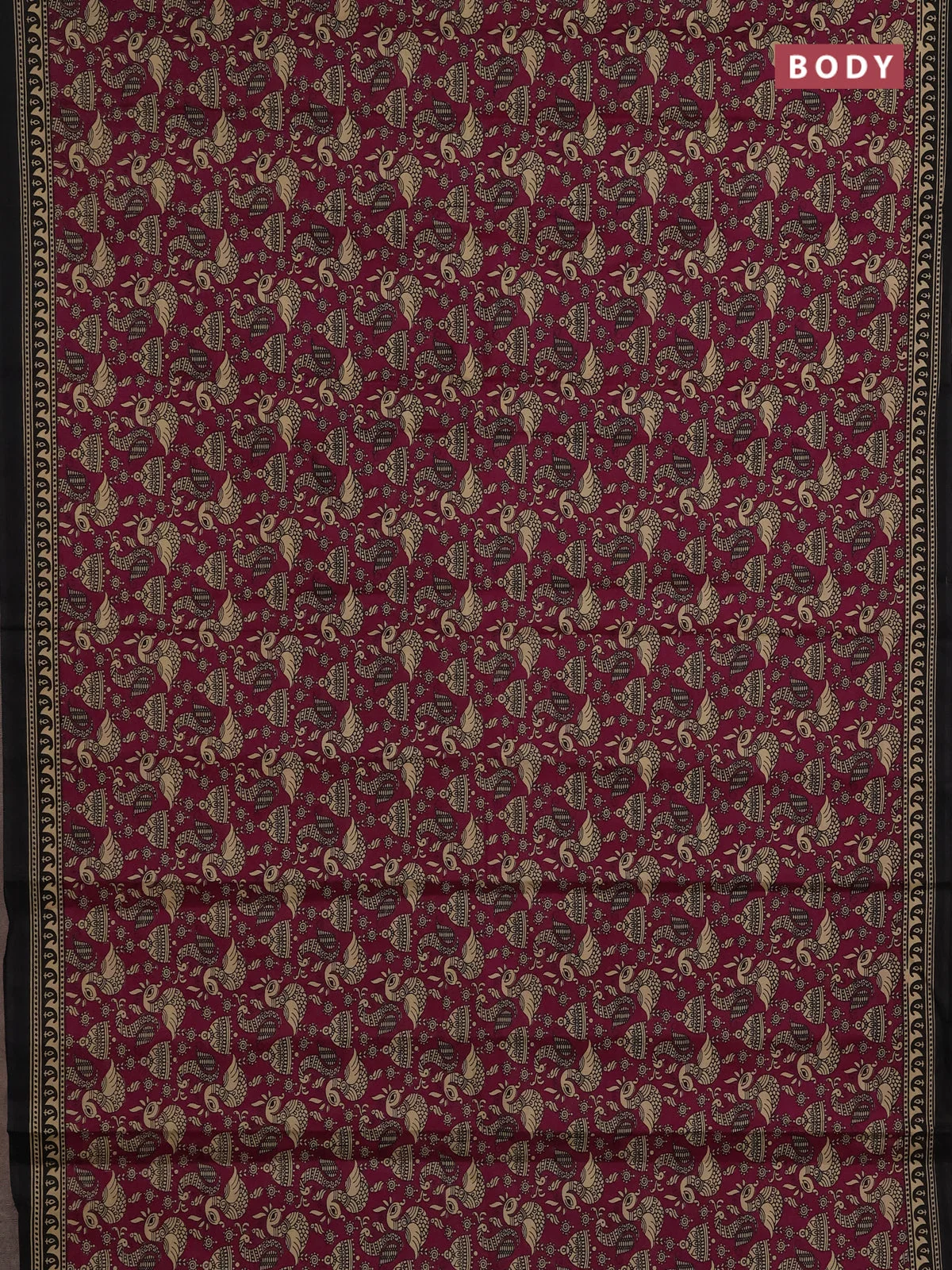 Muslin Cotton Saree - Purple and Black